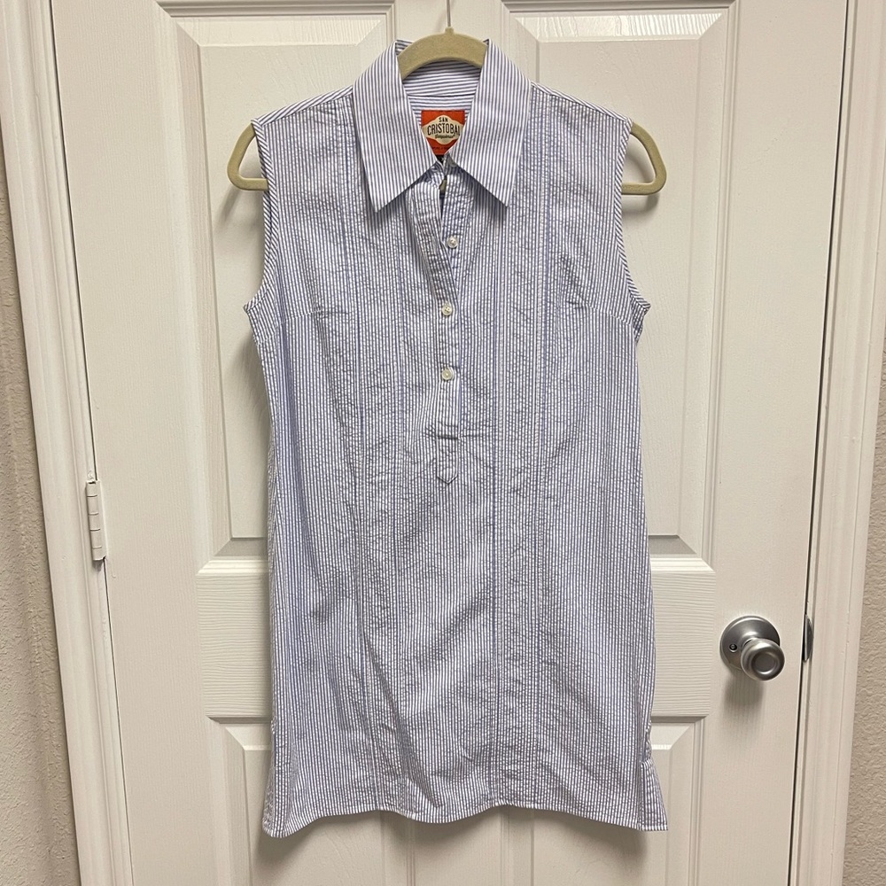 San Cristobal Seersucker Guayabera Dress